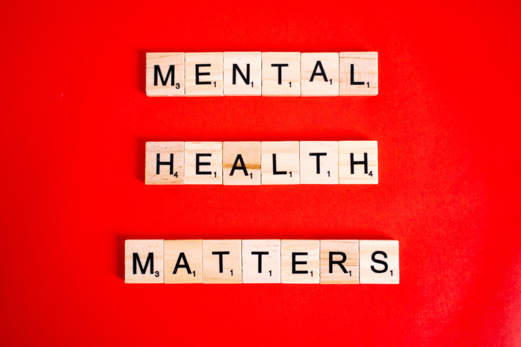 scrabble tiles spelling out Mental Health Matters