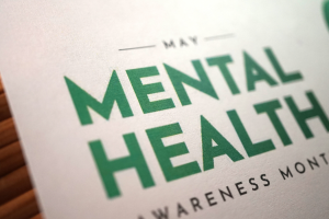 green text reading May Mental Health Awareness month